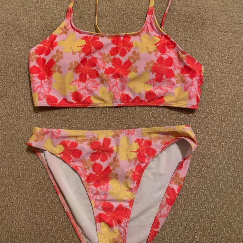 Floral Kids Swim Set - Pink, Red, Yellow